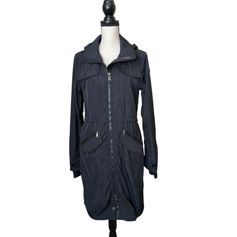 Pajar Canada Women's Black Packable Raincoat Size S Removable Hood Lightweight
